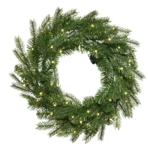 Kerstkrans Grandis krans boom h80 cm-80L groen/wit Gereduceerde Prijs