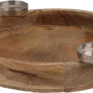 Lage Kosten Kaarsen krans 40 cm hout kerstversiering