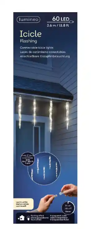 Goedkoop LED iciclelight l360h39c trnsp./warm wit