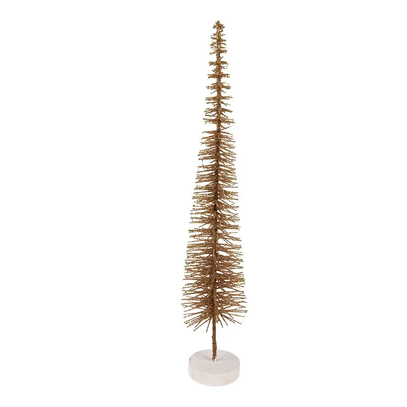 Wereldwijde Verzending Clayre & Eef Kerstdecoratie Beeld Kerstboom Ø 8x40 cm Bruin Hout