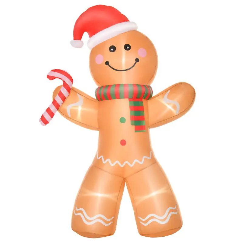 Garantie Inbegrepen Opblaasbare Kerstfiguur Opblaasbare Peperkoekman met LED licht - 240 cm