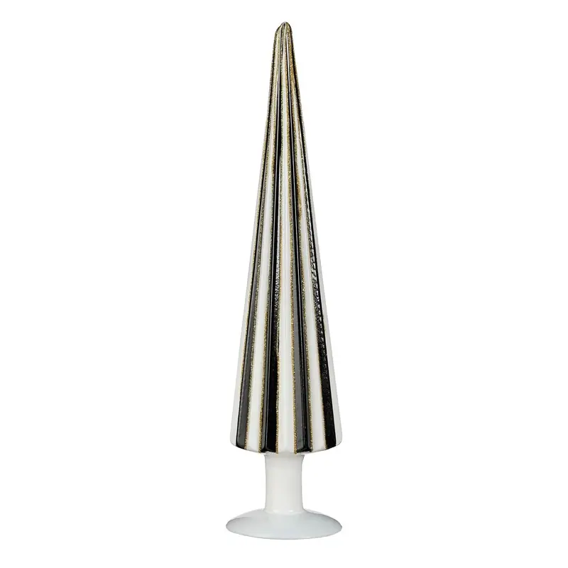 Alleen Vandaag Mica Decorations Decoratie Kerstboom - H40 x Ø9 cm - Glas - Wit, Zwart