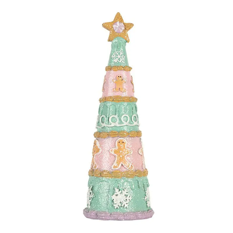 Tijdelijk Beschikbaar Clayre & Eef Kerstdecoratie Kerstboom Ø 9x25 cm Groen Kunststof