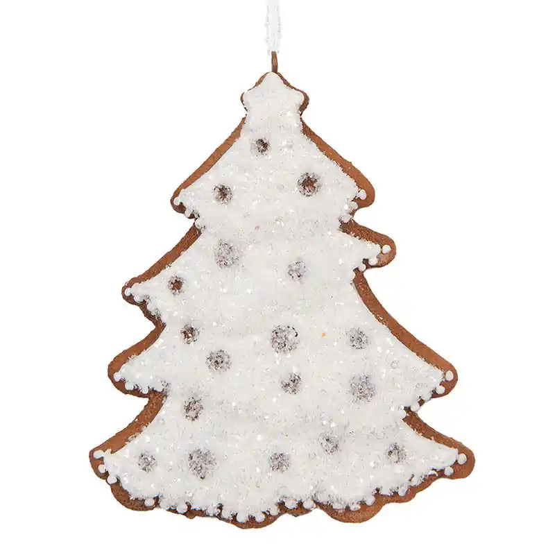 Uitverkoop Clayre & Eef Kersthanger Kerstboom 9x1x10 cm Wit Kunststof