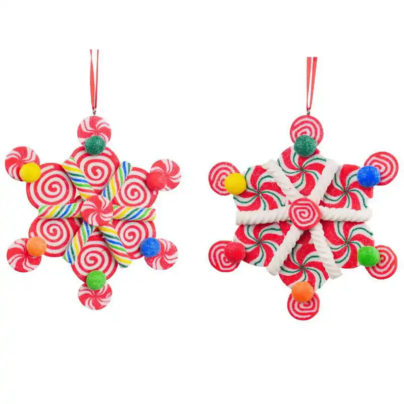 4.75 inch H Clay Dough Candy Snowflake Orna X 2. 5x5x10 cm kerstornament Snelle Levering