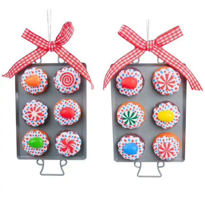 Speciale Aanbieding 6 inch H Clay Dough Cookie W/ Dish Orna X 2. II 5x5x10 cm kerstornament