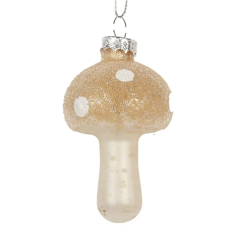 Snelle Levering Clayre & Eef Kersthanger Ø 4x8 cm Beige Glas