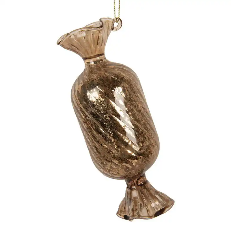 Wereldwijde Verzending Clayre & Eef Kersthanger Ø 5x13 cm Goudkleurig Glas