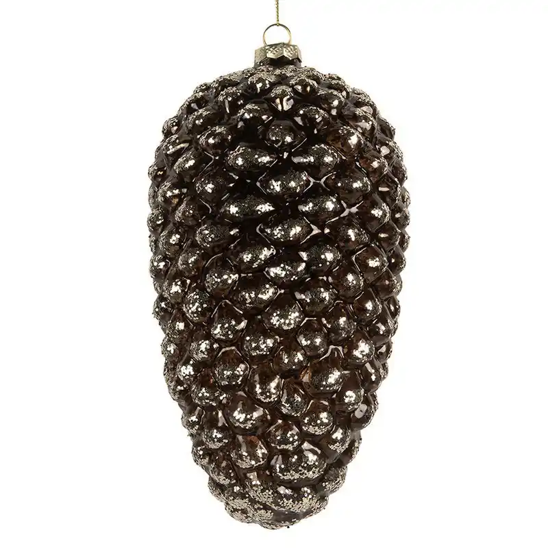Trendy Clayre & Eef Kerstbal Ø 12x24 cm Zilverkleurig Glas