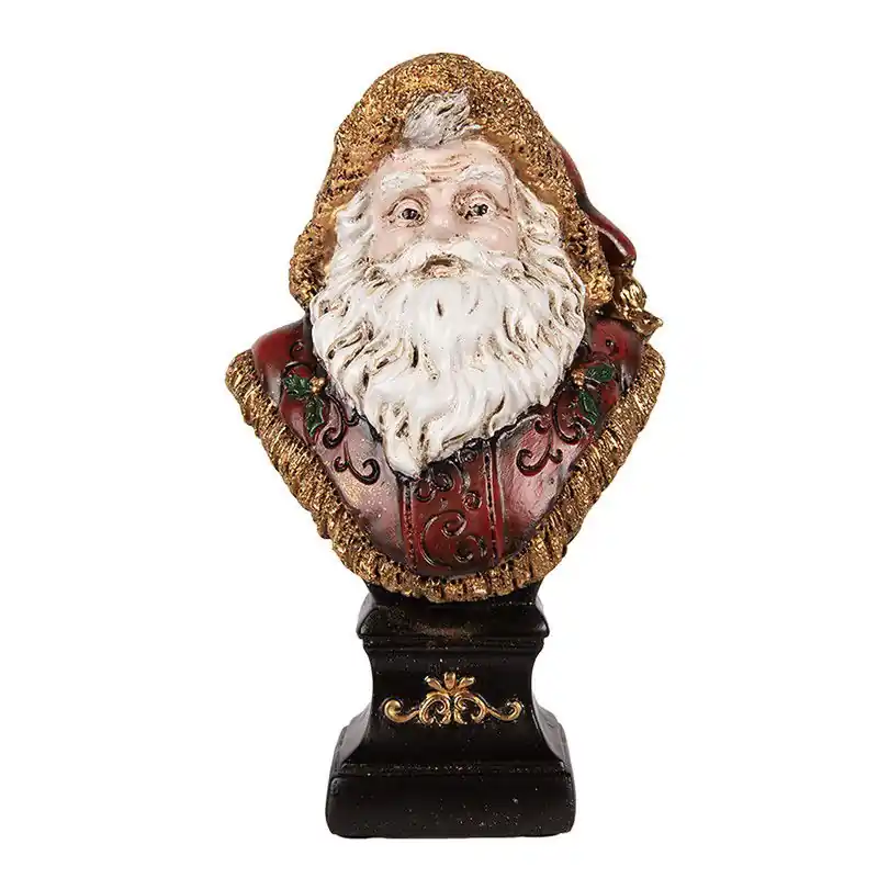 Rechtstreeks Van De Fabrikant Clayre & Eef Kerstdecoratie Beeld Kerstman 10x8x17 cm Rood Kunststof