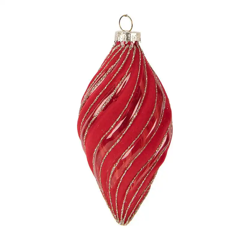 Wereldwijde Verzending Clayre & Eef Kerstbal Ø 7x13 cm Rood Glas