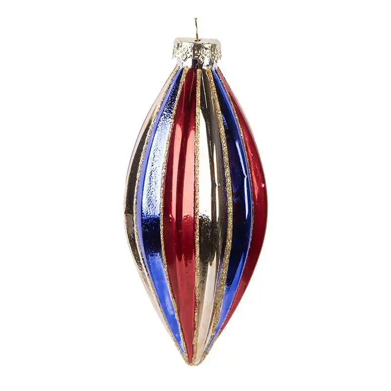 Veilige Betaling Clayre & Eef Kerstbal Ø 6x13 cm Meerkleurig Glas