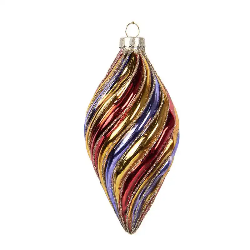 Rechtstreeks Van De Fabrikant Clayre & Eef Kerstbal Ø 6x13 cm Meerkleurig Glas
