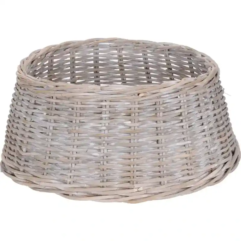 Finale Uitverkoop Rieten Kerstboomrok - ø 50 x 20 cm - Grijs