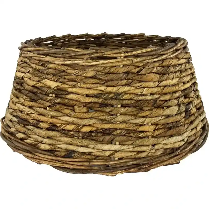 Rieten en riet Kerstboomrok - Origineel - ø 60 x 26 cm - Bruin Ambachtelijk