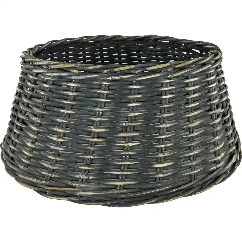 Must-Have Rattan Kerstboomrok - ø 65 x 26 cm - Zwart