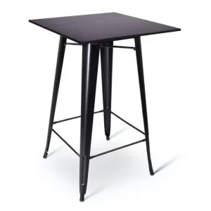 Gereduceerde Prijs Statafel Hamburg stapelbaar - Metalen Zwart - afm. 70x70cm