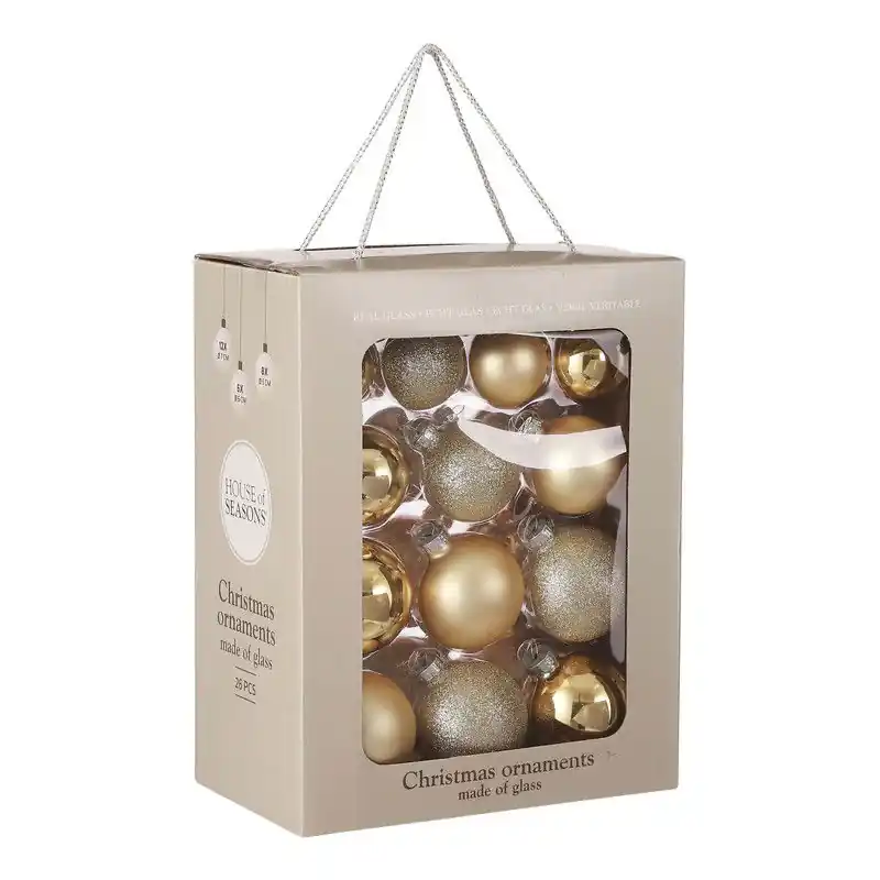 Betrouwbaar Mica Decorations Kerstballen Set - 26 Stuks - Ø7 cm - Glas - Champagne