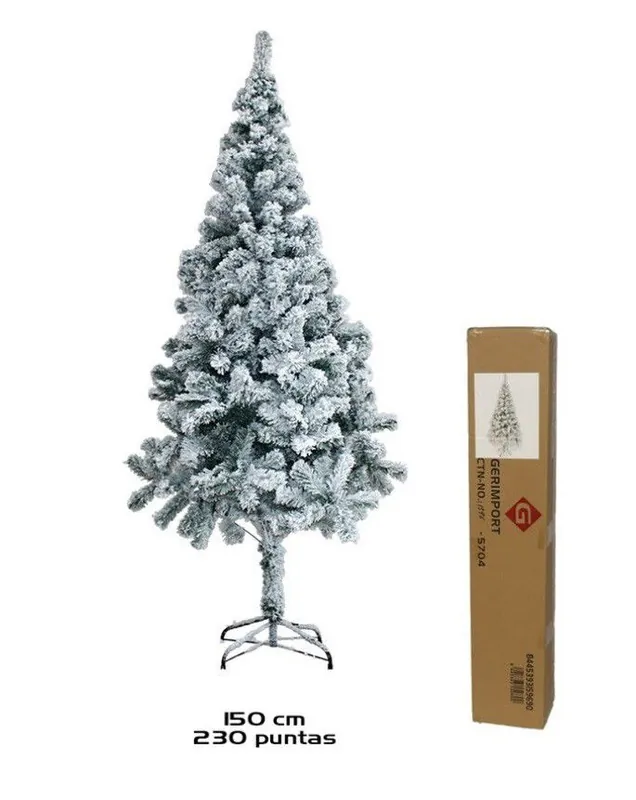 Professioneel Kerstboom - Dennenboom - Kunstkerstboom Snelle montage incl. kerstboomstandaard - 150cm, Sneeuw