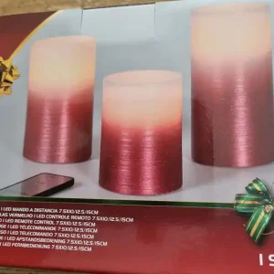 Beste Prijs LED kaarsen/stompkaarsen met bewegende vlam en afstandsbediening - roodkleurig - set van 3