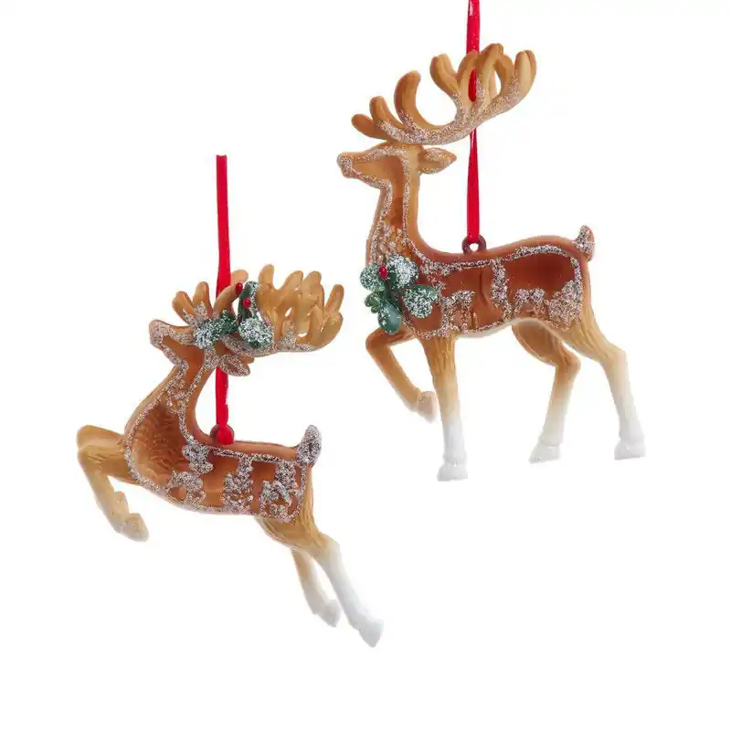 4.2-5.5 inch Brwn/Wht Cut-Out Deer Orns 11,938x10,16x3,81 cm kerstornament Flitsaanbieding