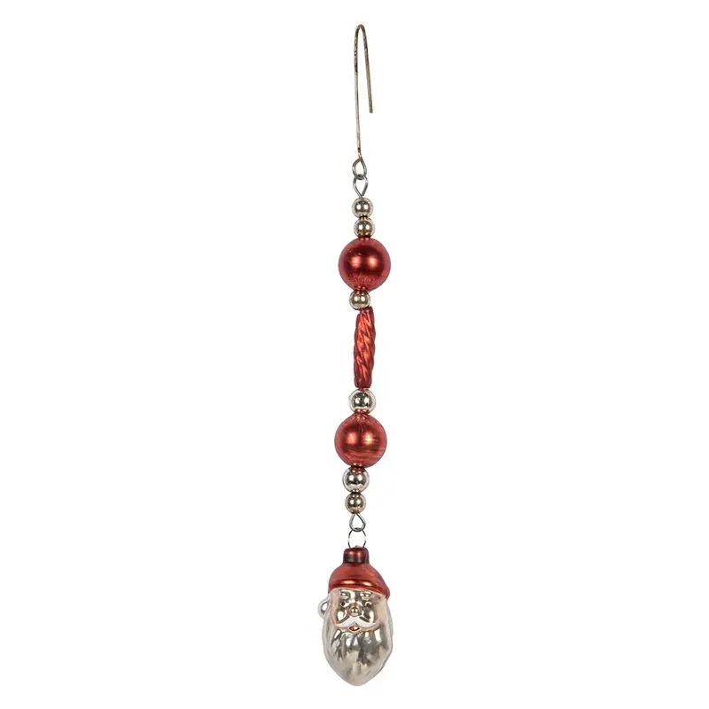 Snelle Levering Clayre & Eef Kersthanger Kerstman 23 cm Rood Glas