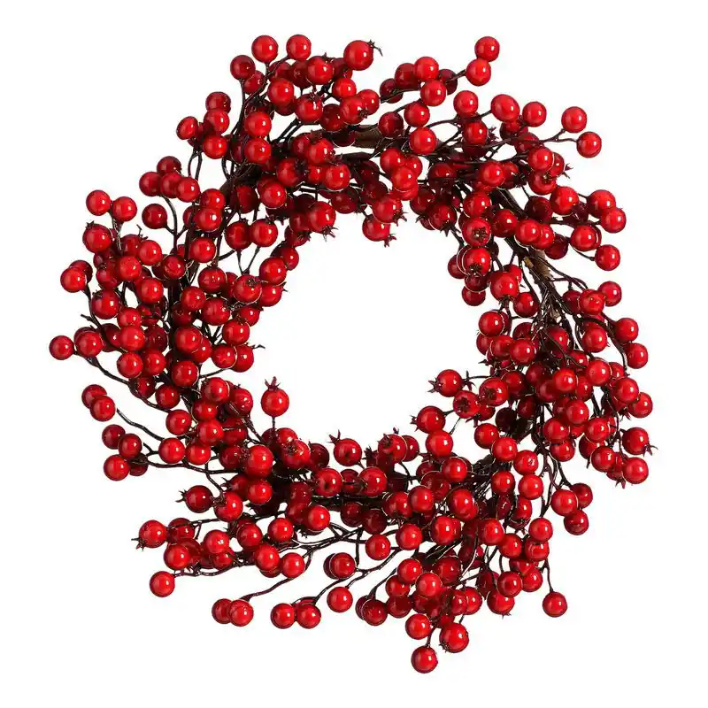 Betaalbaar Mica Decorations Kerstkrans Bessen - Ø40 cm - Foam - Rood