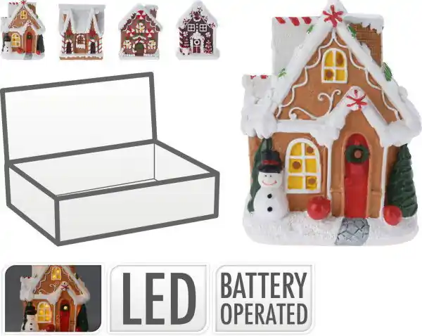 Budget Koekhuisje 10 cm met led 4ass