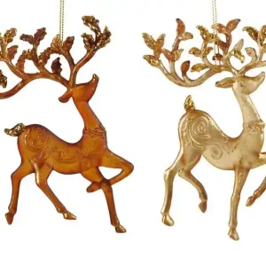 5.8 inch Reindeer Orna X 2. 5x5x10 cm kerstornament Favoriet