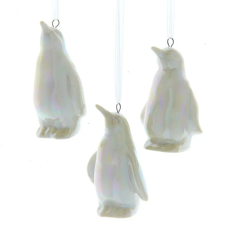 Voordeelprijs 3.25 inch Ceramic White Opal Penguin Orn 3/Asstd. 5,715x3,81x8,255 cm kerstornament
