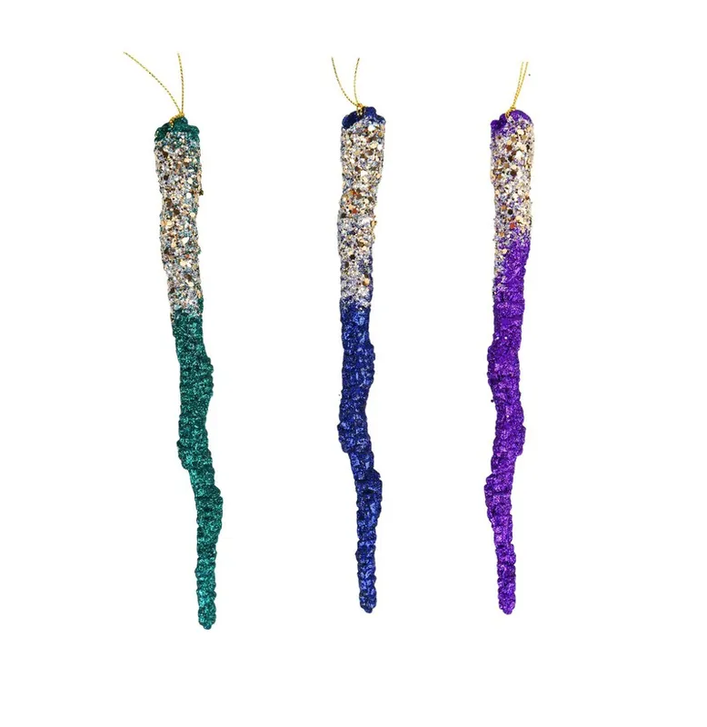 9 inch Icicle Orna X 3. 5x5x10 cm kerstornament Direct Beschikbaar
