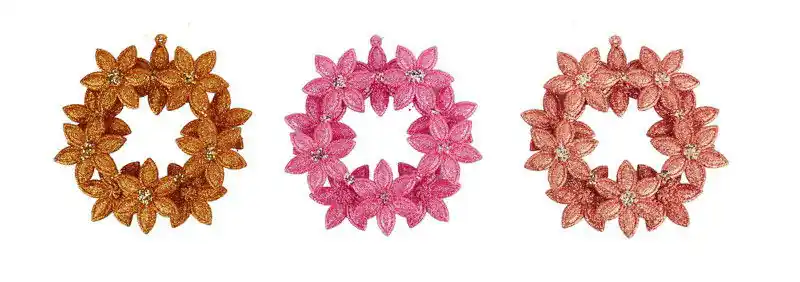 Uitverkoop 5.3 inch Star Wreath Orna X 3. I 5x5x10 cm kerstornament