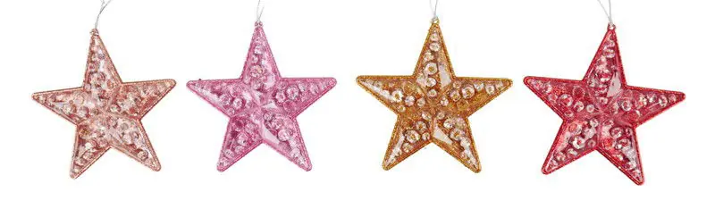 4.5 inch Star Orna X 4. 5x5x10 cm kerstornament Actieprijs