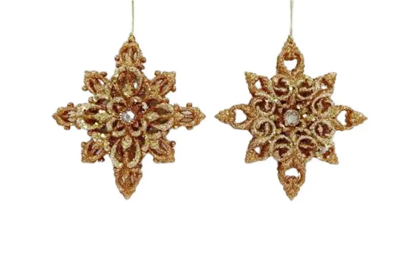 5.5 inch Snowflake Orna X 2. I 5x5x10 cm kerstornament Fabrieksprijs