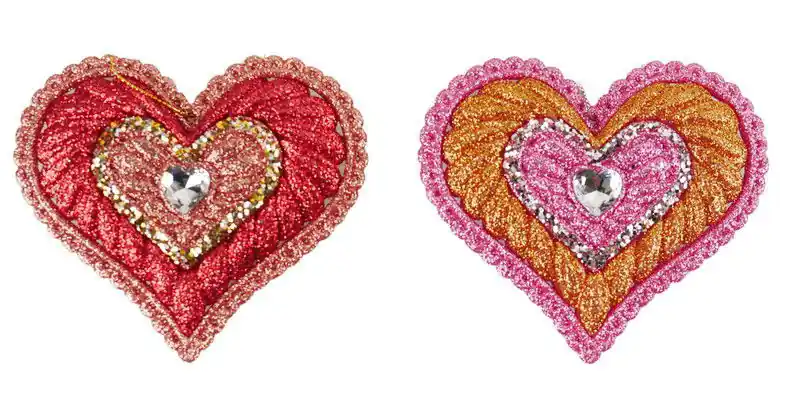 4.25 inch Heart Orna X 2. I 5x5x10 cm kerstornament Must-Have