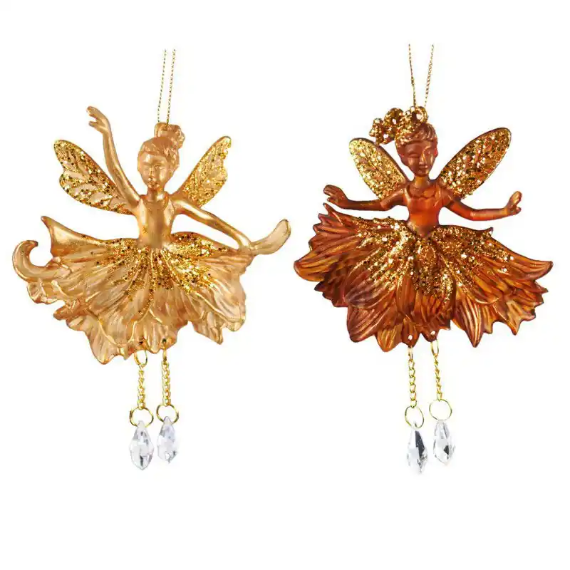 6.2 inch Fairy Ornament X 2. II 5x5x10 cm kerstornament Hoge Kwaliteit