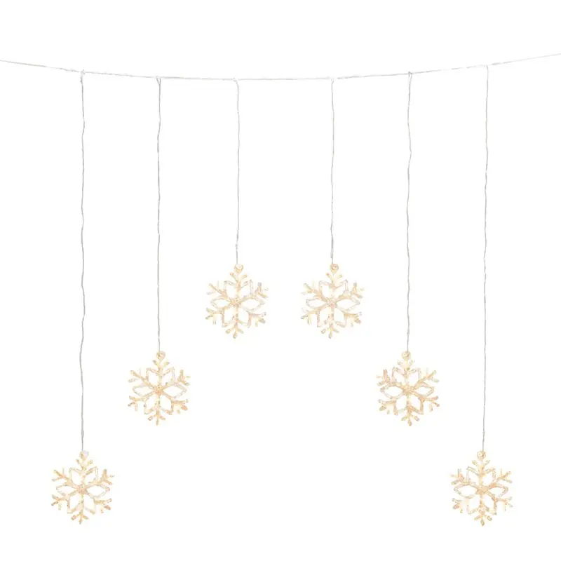 Nieuw LED Lichtgordijn met 6 grote sneeuwvlokken