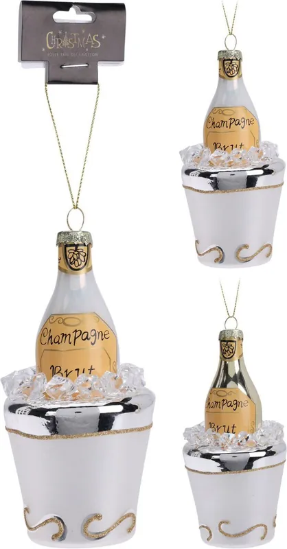 Champagne traditional hangdeco kerstversiering Merkproduct