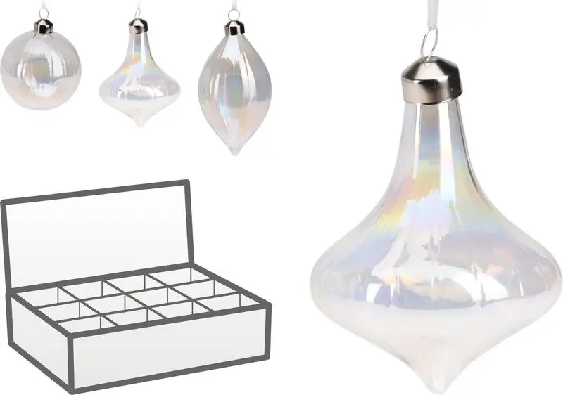 Shop Nu Ornament glas 80mm 3ass shape kerstversiering