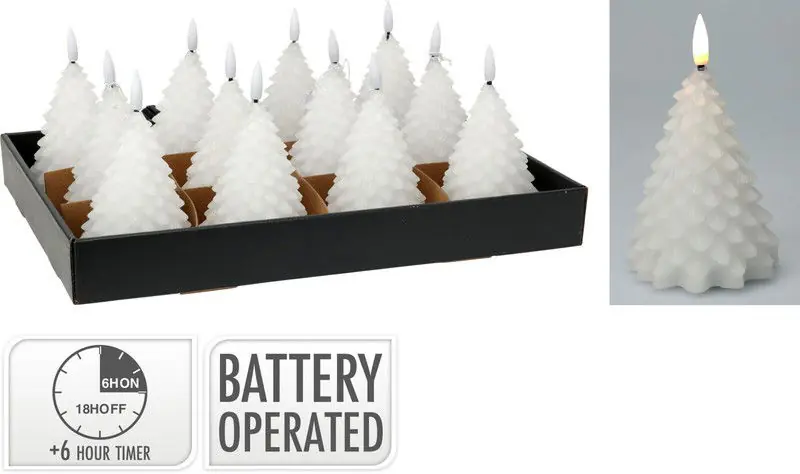 Speciale Aanbieding Ledkaars kerstboom 11 cm wit kerstversiering