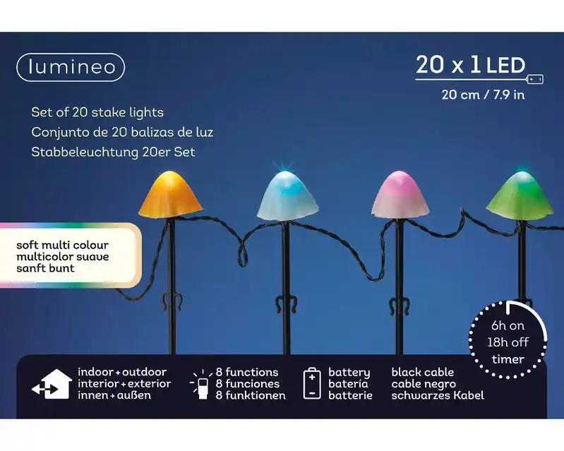 LED stake light l380h20 cm zwrt/smlt kerst Beperkt Aanbod