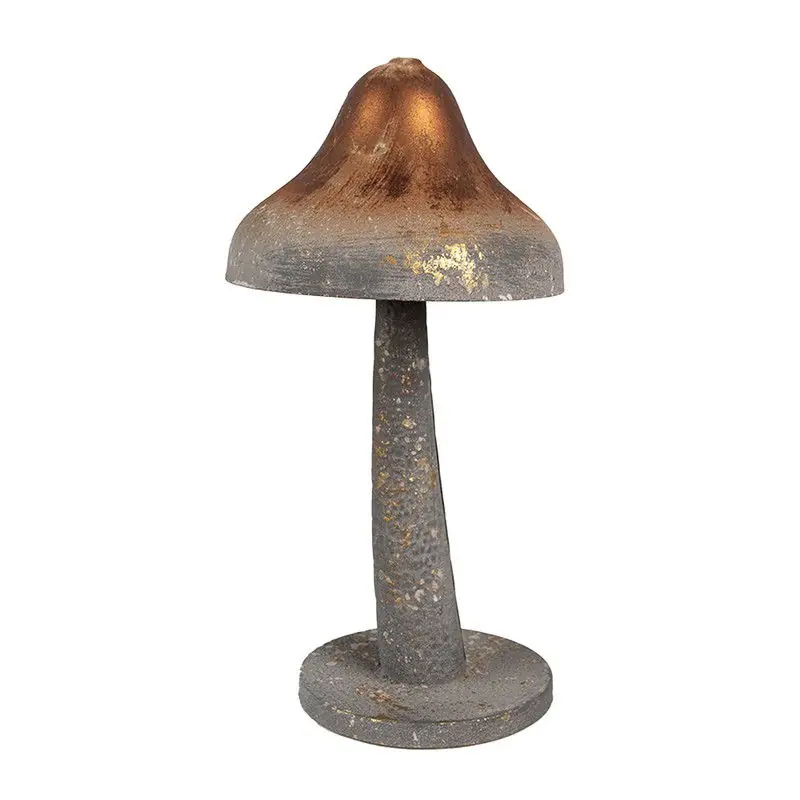 Uitverkoop Clayre & Eef Decoratie Paddenstoel Ø 14x27 cm Grijs Metaal
