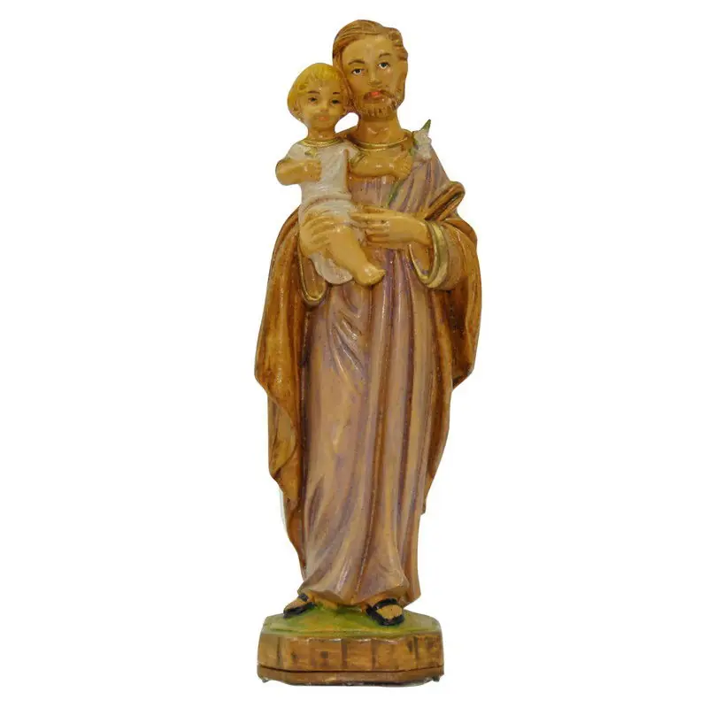 Direct Verzonden Jozef beeldje - met Jezus op zijn arm - 15 cm - polystone - Kerstbeeldjes