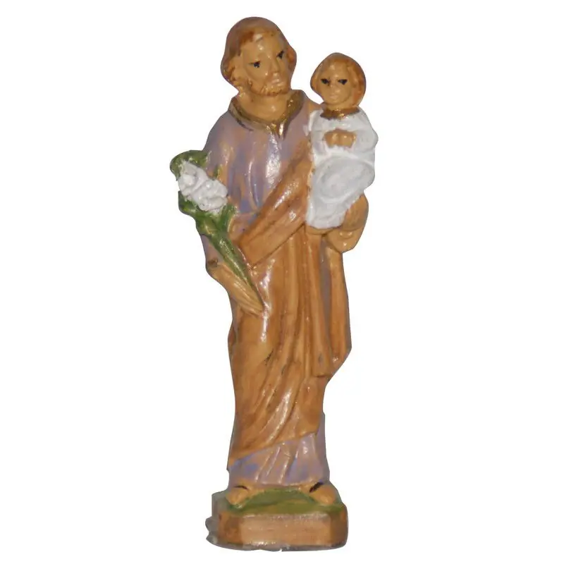 Jozef beeldje - met Jezus op zijn arm - 7 cm - polystone - Kerstbeeldjes Veilige Betaling