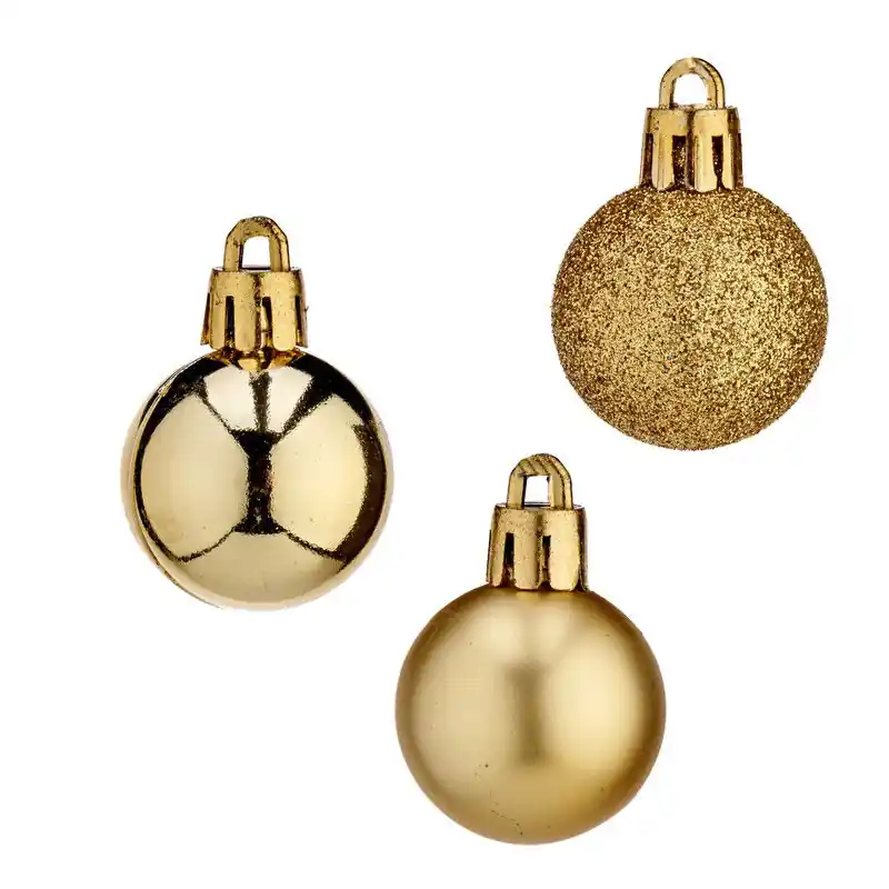 Laatste Kans Arte R mini kerstballen - 20x stuks - goud - kunststof - 3 cm - Kerstbal