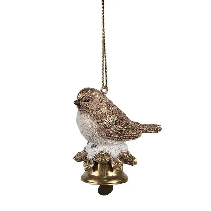 Voordeelprijs Clayre & Eef Kersthanger Vogel 6 cm Bruin Polyresin