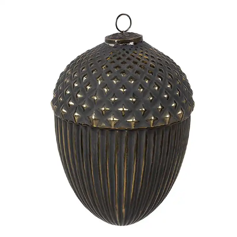Weekendaanbieding Clayre & Eef Kerstbal Ø 18x27 cm Zwart Glas