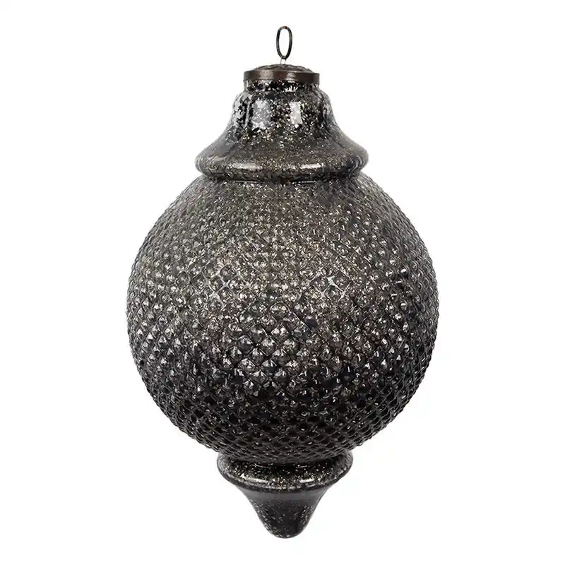 Wereldwijde Verzending Clayre & Eef Kerstbal Ø 20x32 cm Zwart Glas