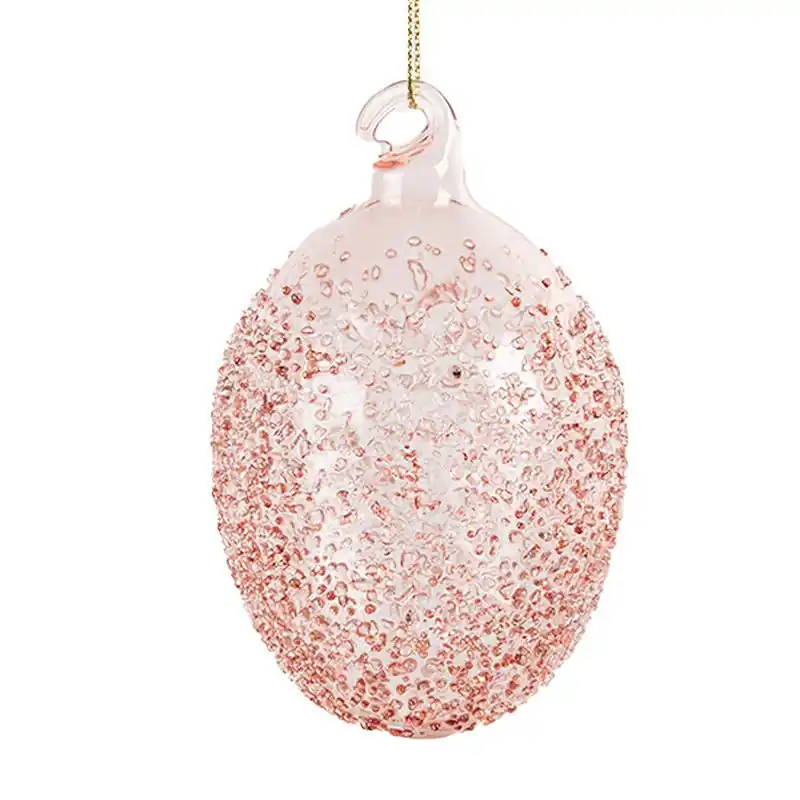Weekendaanbieding Clayre & Eef Paashanger Ei Ø 6x9 cm Roze Glas