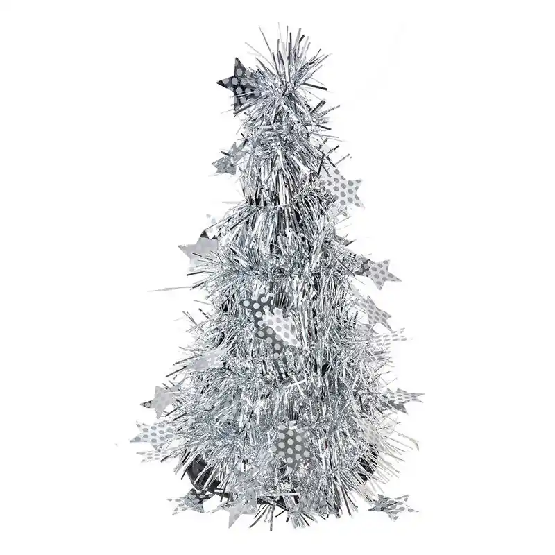 Shop Nu Clayre & Eef Kerstdecoratie Kerstboom Ø 12x25 cm Zilverkleurig Kunststof
